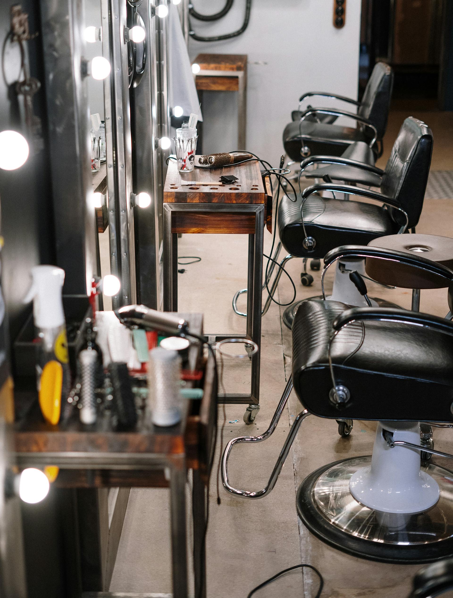Mirror reflection in the salon